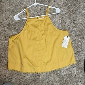 Melrose & Market Yellow Halter Top - Size L - NWT